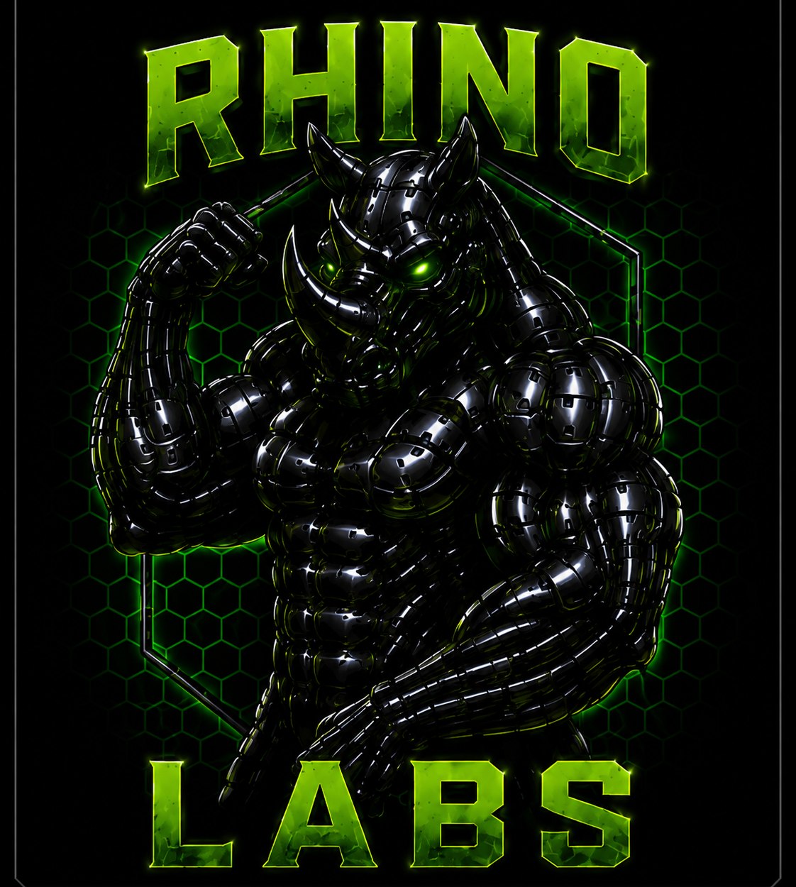 Rhino Labs armored rhino brand artwork